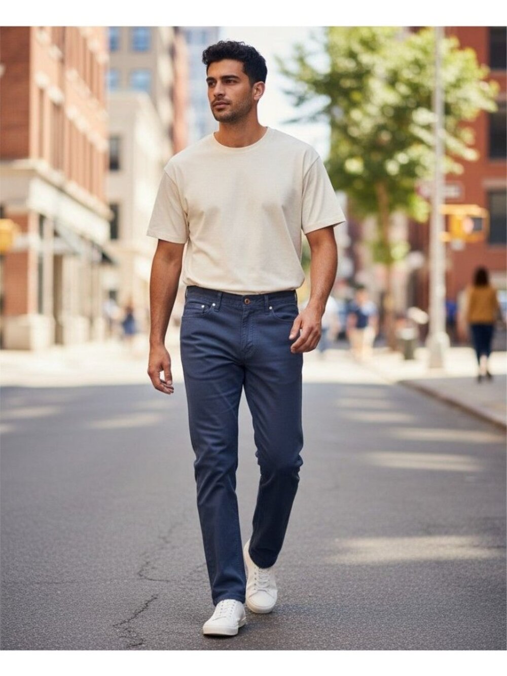English Laundry Mens Blue Cotton-Spandex Stretch Pants 32x30 Casual Trousers